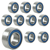10 Pack MR105-2RS Ball Bearings, Bearing Steel and Double Rubber Sealed Miniature Deep Groove Ball Bearings, ID 4mm OD 9mm