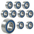 10 Pack MR105-2RS Ball Bearings, Bearing Steel and Double Rubber Sealed Miniature Deep Groove Ball Bearings, ID 4mm OD 9mm