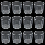 12 Pack 30ml/1.02oz Plastic Measuring Cups, Transparent Kitchen Cups Graduated Medicine Cups, Mini Clear Beakers for Baking Cooking Home Lab