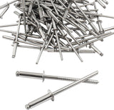 100pcs 1/8" x 1/2" Blind Rivets, 3.2mm x 13mm Round Head Stainless Steel Pop Rivets for Luggage Automobile Sheet Metal