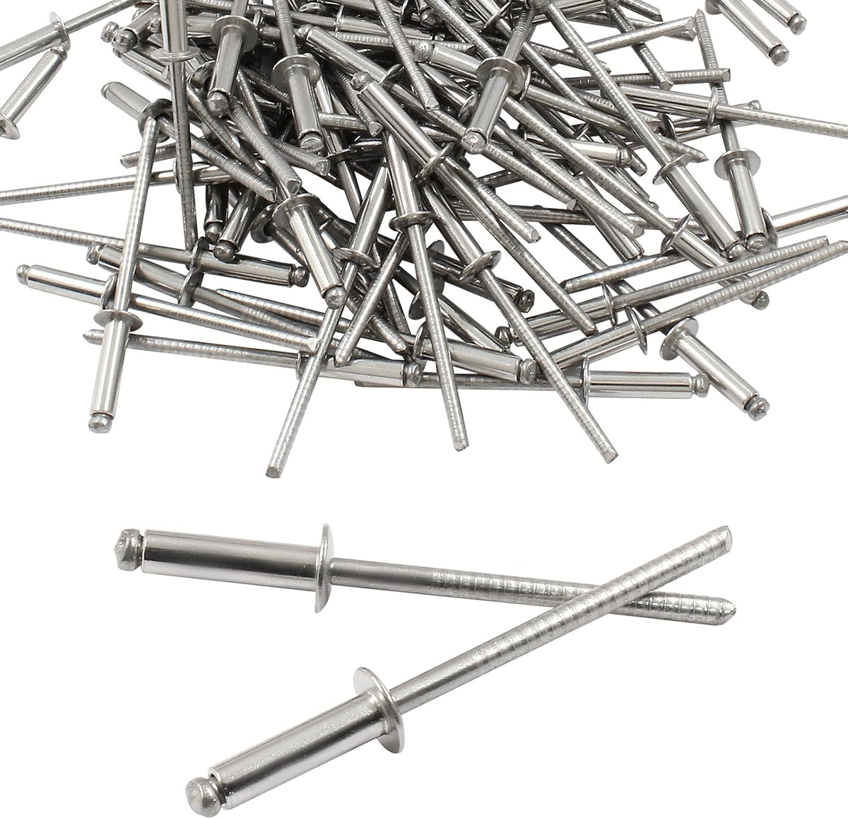 100pcs 1/8" x 1/2" Blind Rivets, 3.2mm x 13mm Round Head Stainless Steel Pop Rivets for Luggage Automobile Sheet Metal