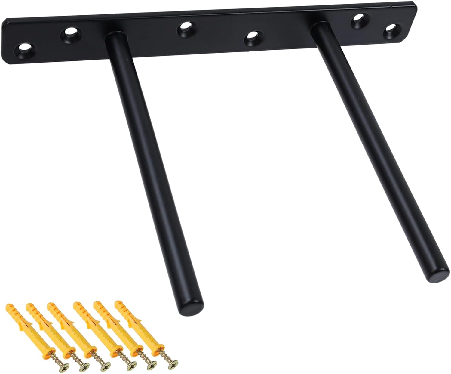 6-inch Floating Shelf Brackets Heavy Duty Hidden Brackets Black Blind Shelf Support for Floating Wood Shelves
