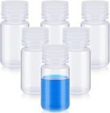 6 Pcs 2 oz 60ml Polypropylene Reagent Bottle Plastic Sample Bottles with Screw Caps Transparent PP Sample Containers with Lid for Liquids, Laboratory, Storage at Home (Clear)