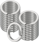 20pcs Split Keychain Rings, 15mm Round Flat Keyrings Stainless Steel Open Key Chain Ring Dog Tag Rings for DIY Keychain Craft Lanyard, 1.5mm Thick, Silver