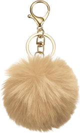 Pom Pom Keychain, Faux Rabbit Fur Fluffy Pompoms Keyring for Women Purse Handbag Bag Pendant DIY Crafts