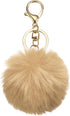 Pom Pom Keychain, Faux Rabbit Fur Fluffy Pompoms Keyring for Women Purse Handbag Bag Pendant DIY Crafts