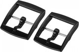 Watch Strap Clasp Replacement Plastic Buckle for 20mm Width Watch Bands Black 2 Pcs