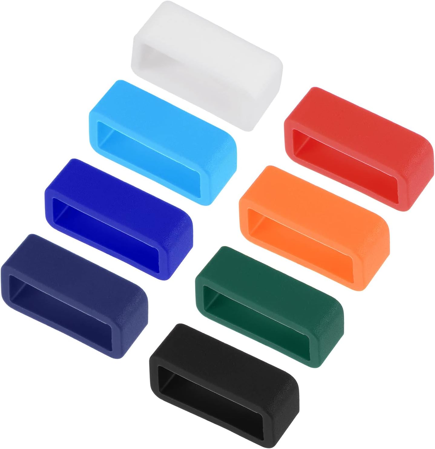 Watch Strap Holder Loop, Rubber Replacement Fastener Rings Silicone Watch Retainers for 16mm Width Watch Band Mix Color 8 Pcs