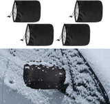 4PCS Car Side Mirror Covers - Waterproof Snow Mirror Cover Protects from Ice Snow Frost Dew Rain Bird Poop - Silver Coated Rearview Protection Cover Winter Snowproof Accessories for Cars Trucks SUVs