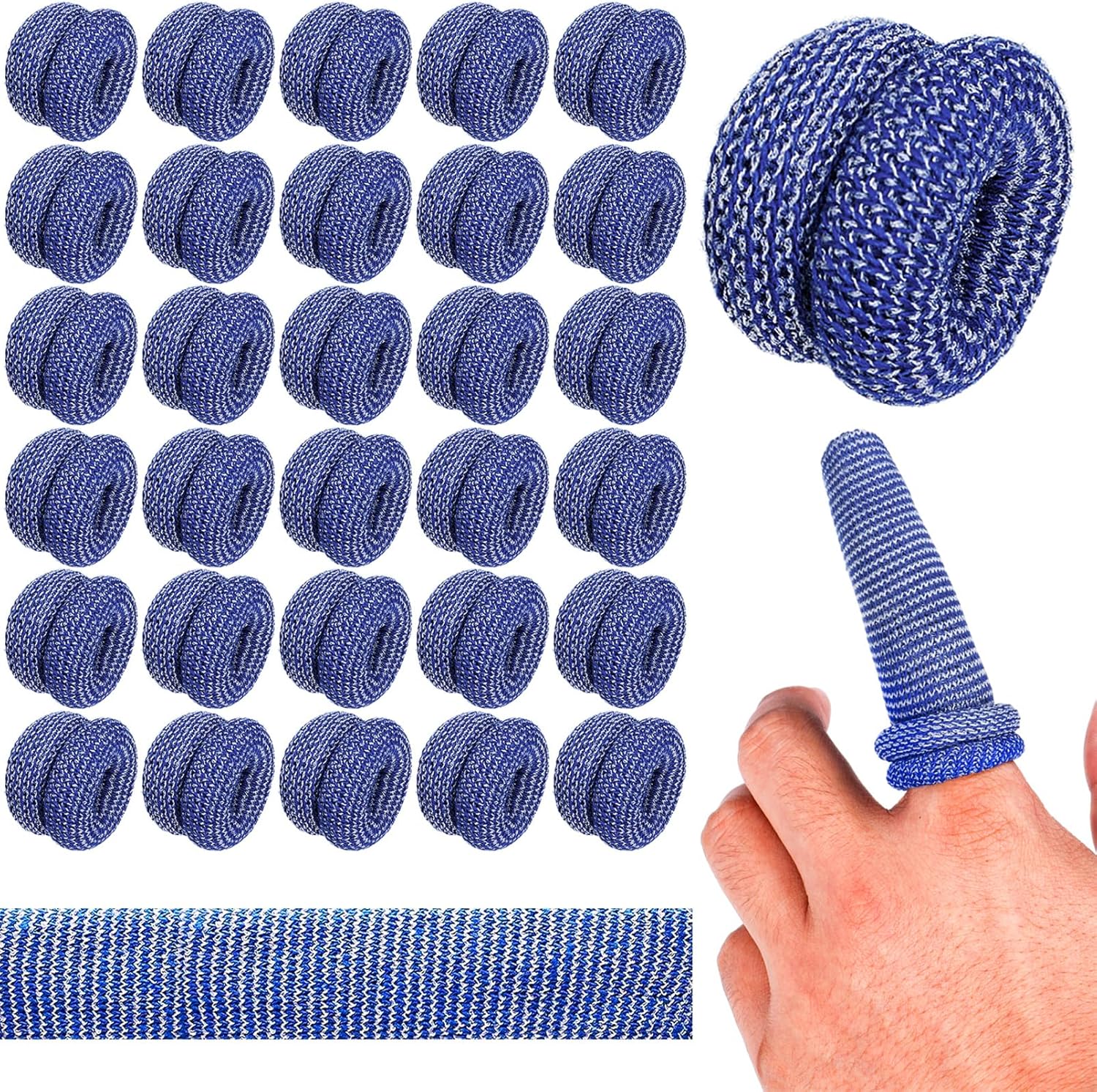 Finger Bandage Finger Roll Tubular Bandage 30 Pieces Breathable Finger Cots Wounds Care Dressings Elastic Thumb Bandages for Finger Sprains First Aid Scald Protection Gardening Work