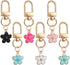 Cute Flower Keychain for Women, 6 Pcs Aesthetic Keychains Purse Charms Zipper Pull Charm Handbag Charms Bag Charms for Handbags Backpack Purse Accessories Car Keys Birthday Valentine Day Gifts