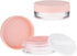 10ml (0.34oz) Loose Powder Containers, No Leak Plastic Empty Reusable Refillable Travel Compact Portable Makeup Powder Case Container with Pink Screw Lid, Elastic Net Sifter Sponge Puff