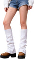 White Leg Warmers, Kawaii Leg Warmers, Goth Flared Legs Warmer, Ankle Warmer, Harajuku Crochet Baggy Cuff Gothic Socks Goth Lolita Accessories for Women Girls