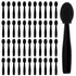 50 Pcs Eye Shadow Applicator Sticks, 1.9" Reusable Short Handle Dual Sided Sponge Cosmetic Brushes, Professional Disposable Single Head Soft Mini Portable Makeup Tools for Cream (Black)