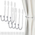 8 Pcs Metal Curtain Holdbacks, Curtain Tiebacks Wall Mounted Curtains Hooks Decorative Drapery Tie Backs Retro Window Hook with Screws for Drapes, Home Decor (Silver)
