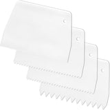 Adhesive Spreader, 4 Pcs Notched Glue Spreader Kits Plastic Notched Trowel 0.5"/1" Tooth Reusable for Glue Epoxy Resin Putty Hardwood Flooring (White)