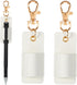 2 Pcs Pen Holder for Lanyard, White PU Leather Anti-Lost Lanyard Pen Clip Retractable Pens Holder Clip Keychain, Portable Pouch Pocket Pens Holders for Pencil Badges Clipboard Nurses Office School