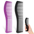Plastic Comb All-Purpose Hair Grooming Set - 2 Pack Double-Sided Barber Combs, 7.1 inch Plastic for Men & Women - Wide & Fine Tooth for Professional Hairstyling (Purple,Black)