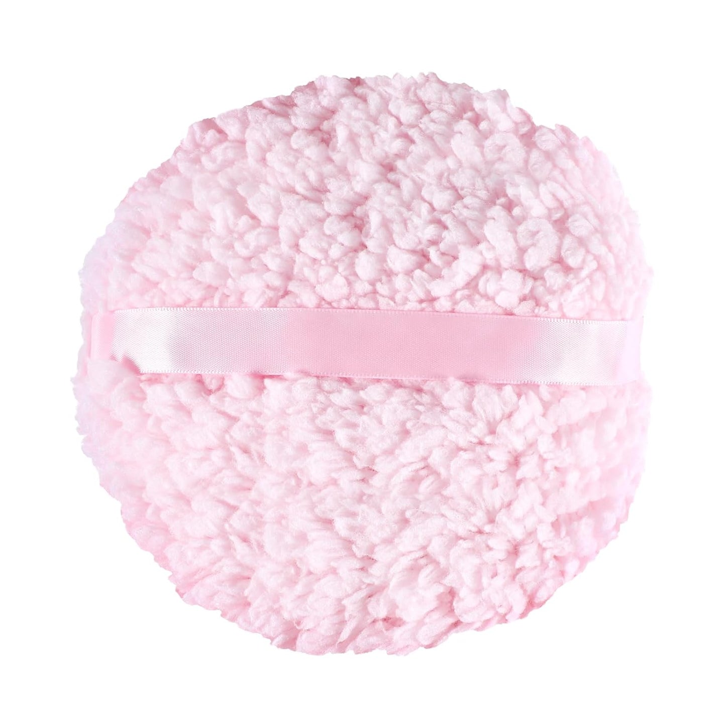 Body Powder Puff, 6 "x 3" Extra Large Ultra Soft Fluffy Sponge Plush Big Powder Applicator Pink Washable Reusable Durable Round Face Body Makeup Puff for Women (Pink)