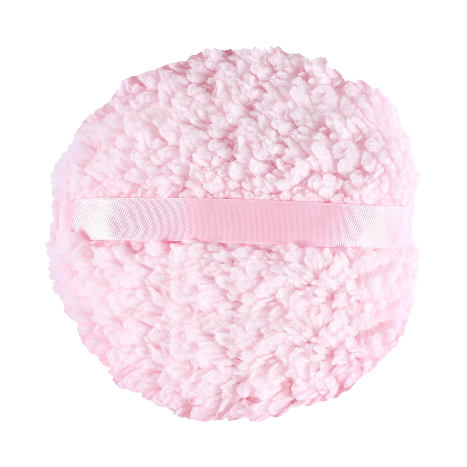 Body Powder Puff, 6 "x 3" Extra Large Ultra Soft Fluffy Sponge Plush Big Powder Applicator Pink Washable Reusable Durable Round Face Body Makeup Puff for Women (Pink)