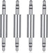 3.5 mm Male to Male Audio Cable Connector, 4 Pack 1/8" Audio Jack Stereo Jack Adapter Metal Silver Headphone Jacks Coupler Connector for Smartphones, Mic