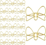 20 Pcs Mini Bow Shape Paper Clips, Gold Paperclips Cute Paper Clips Decorative Bowknot Paperclips Metal Bookmarks Funny Planner Clip Desk Accessories for School Office Supplies Home Document