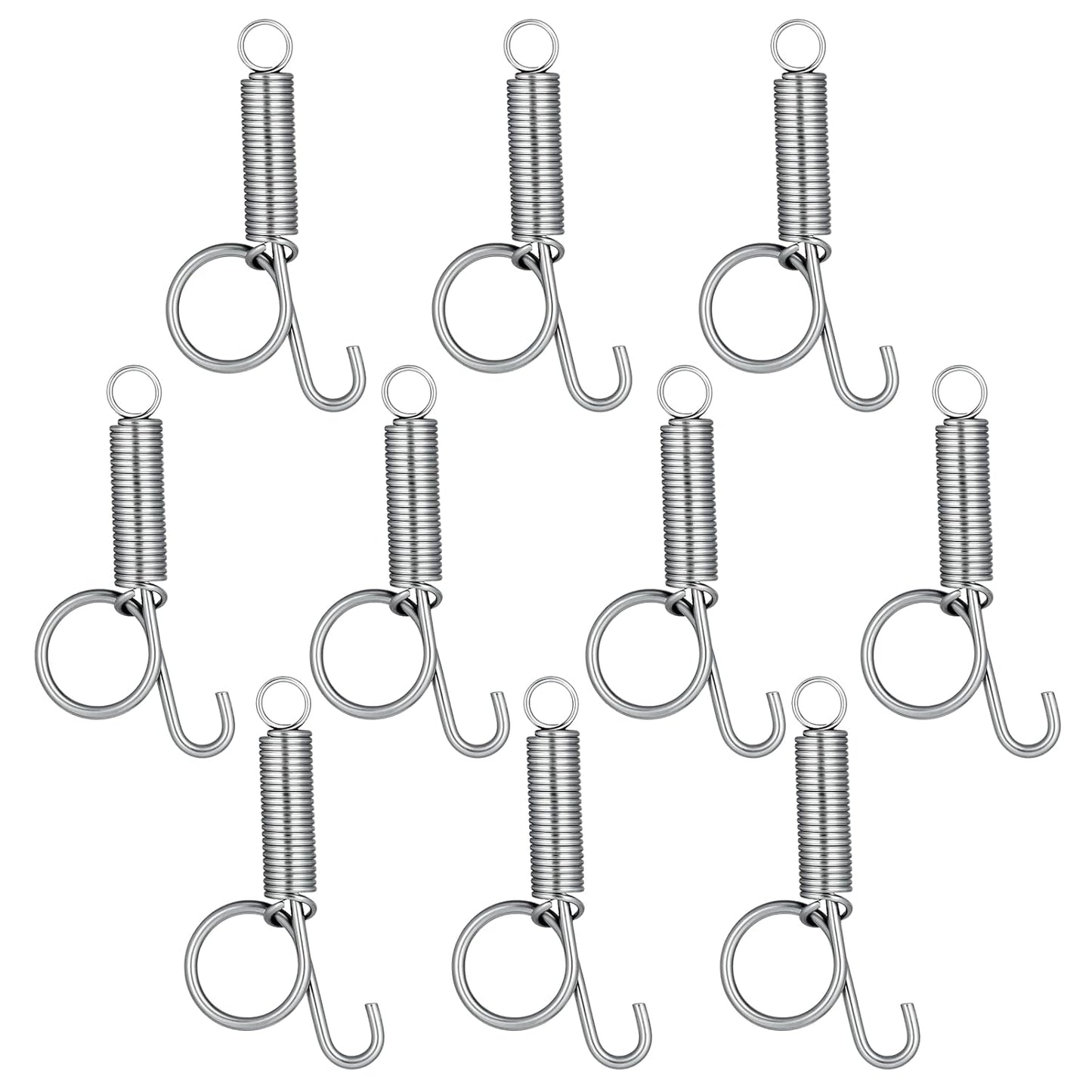 10 Pack Spring Cage Latch Door Spring Hook, Pet Door Latch Metal Finger Pet Cage Lock Wire Clips Rabbit Cages Accessories for Rabbit, Dog, Cat, Parrot, Guinea Pig, Small Animal Cages Doors (Large)
