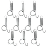 10 Pack Spring Cage Latch Door Spring Hook, Pet Door Latch Metal Finger Pet Cage Lock Wire Clips Rabbit Cages Accessories for Rabbit, Dog, Cat, Parrot, Guinea Pig, Small Animal Cages Doors (Large)