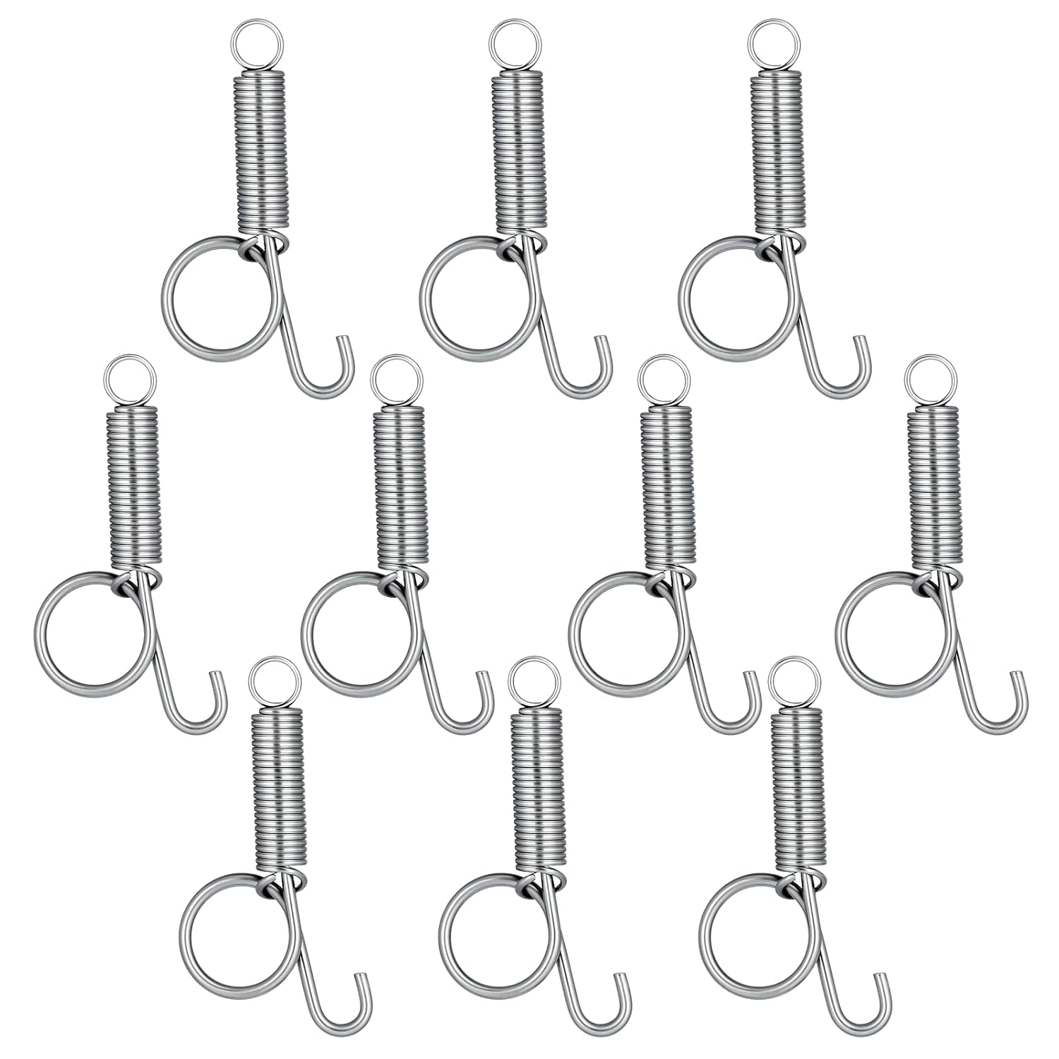 10 Pack Spring Cage Latch Door Spring Hook, Pet Door Latch Metal Finger Pet Cage Lock Wire Clips Rabbit Cages Accessories for Rabbit, Dog, Cat, Parrot, Guinea Pig, Small Animal Cages Doors (Large)