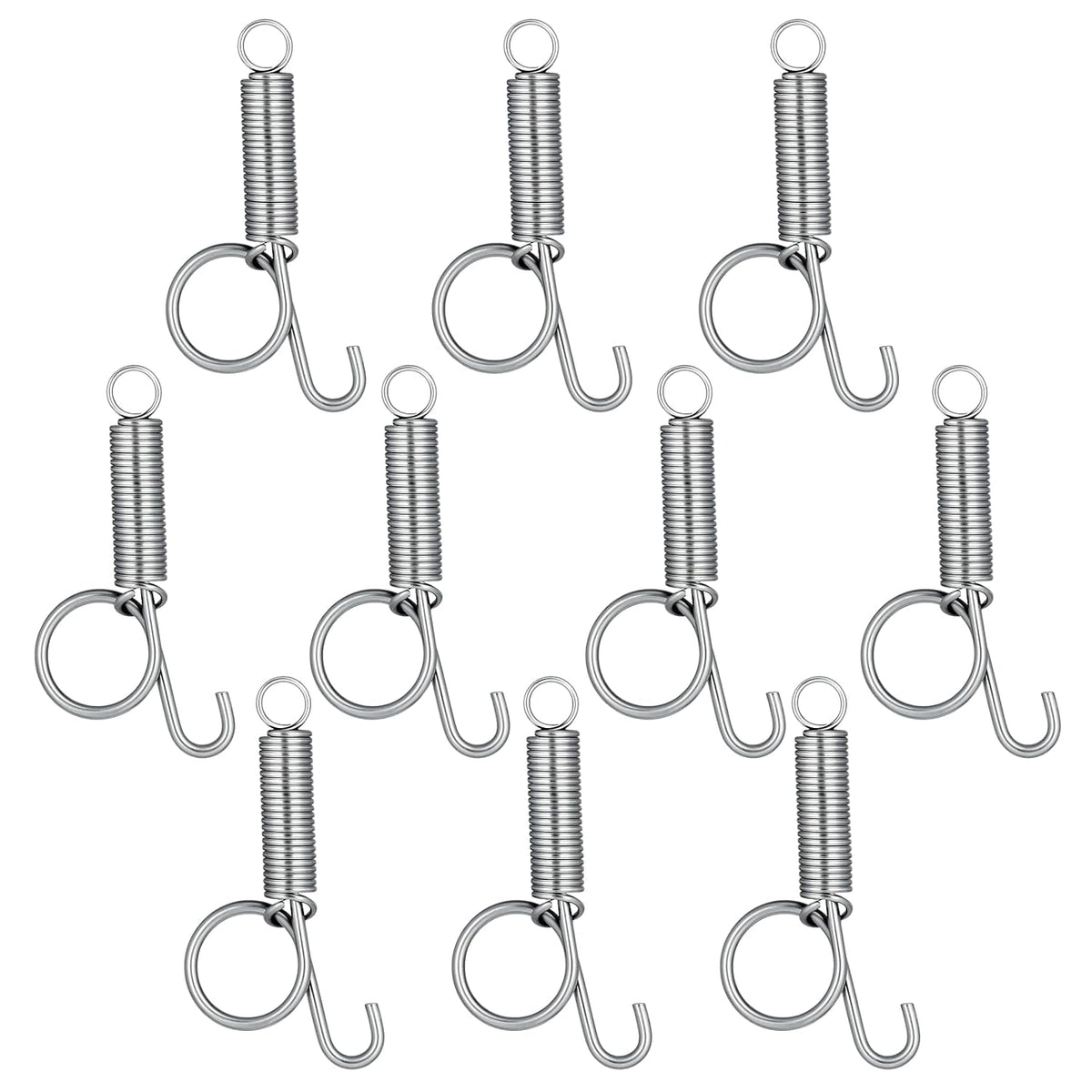 10 Pack Spring Cage Latch Door Spring Hook, Pet Door Latch Metal Finger Pet Cage Lock Wire Clips Rabbit Cages Accessories for Rabbit, Dog, Cat, Parrot, Guinea Pig, Small Animal Cages Doors (Large)