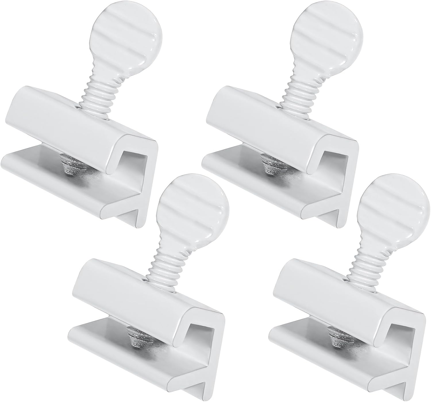 Window Locks, 4 Packs, Stainless Steel Sliding Door Security Lock Single Adjustable Horizontal Sliding Window Child Safety Locks Home Security Windows Stopper for Up and Down Windows (White Coated)