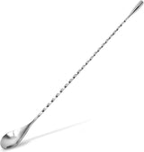 Zulay Premium 12 Inch Stainless Steel Cocktail Spoon - Long Attractive Spiral Design for Layering Drinks - Bar Spoon & Cocktail Mixing Spoon for Cocktail Shakers, Tall Cups & Pitchers (Silver)