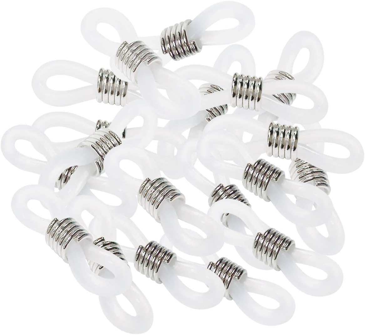 40 Pieces Eyeglass Chain Ends Adjustable Rubber Spectacle End Connectors for Eye Glasses Holder Necklace Chain
