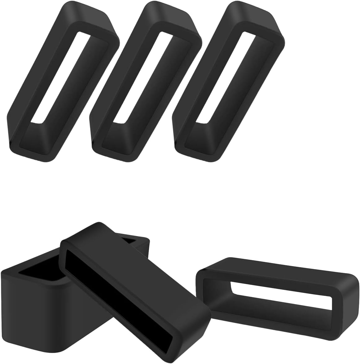 6 Pcs Watch Band Loop Holder Keeper for Resin Belt, Replacement Fastener Rings for Silicone Leather Rubber Watch Strap, Durable Fastener Retainer Size(24mm)