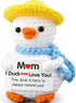 Gifts for Mom,Birthday Valentines Day Gifts for Women,Stocking Stuffers for Women I Duck Love You Mom Handmade Crochet Funny Cool Cute Small Duck