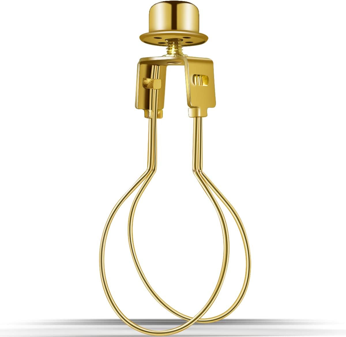Lamp Holder for Clip-on Light Bulbs with Levellers, Include Finial - DIY Adapter for Shades (1 Pc, Gold)