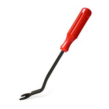 Red plastic fastener removal tool with metal shaft