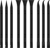 9 Pieces Plastic Scraper Tool for Tight Spaces, Non-Scratch Kitchen Scraper Cleaning Pen, Perfect for Remove Stickers, Labels, Oil Stains, Food, Dirt (Black)