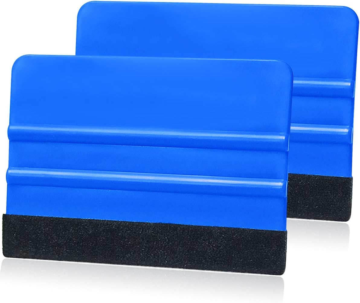 2 Pieces Wallpaper Smoothing Tool, Vehicle Vinyl Felt Squeegee Window Tint Film Tool for Peel and Stick Wallpaper (blue)