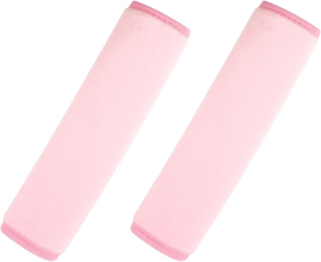 2 PCS Car Seat Belt Pads Cover Soft Seat Belt Shoulder Pad Safety Belt Strap Shoulder Pad Comfortable Driving Compatible with Most Cars Helps Protect You Neck and Shoulder (Pink)