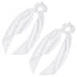 2 Pcs Knotted Bow Satin Hair Scrunchie Hair Scarf with Tail Hair Scrunchies Elastic Hair Scarf Ponytail Holder for Women and Girls (White)