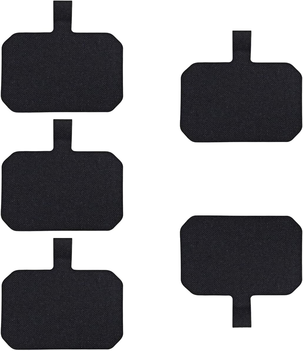 5 Pack Phone Tether Tab Cell Phone lanyard pad, Universal Phone Tether Tab Phone Lanyard Replacement Part Compatible with Most Smartphones (Black)