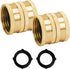 Garden Hose Adapter, 3/4 Inch Solid Brass Hose Connectors, 2 Pack Hose Connector with 2 Extra Washers (Female to Female)