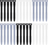 30Pcs Silicone Zip Ties Rubber Cable Ties 4.5 inch Reusable Zip Ties Elastic Cable Organizer for Wire Management (Grey, White, Black)
