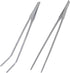 2 Pcs Feeding Tongs, Aquarium Tweezers Stainless Steel Straight and Curved Tweezers Set 27cm/10.6 inches Aquascaping Tools for Hold Worms, Reptiles, Lizards, Bearded Dragon (Silver)