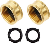 Brass Garden Hose End Caps, 2 Pack 3/4" Female End Cap, Garden Hose End Caps with 2 Washers