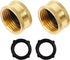 Brass Garden Hose End Caps, 2 Pack 3/4" Female End Cap, Garden Hose End Caps with 2 Washers