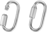 2 Pack Chain Quick Links Duty Chain Link Connector 304 Stainless Steel Locking Carabiner Screw Carabiner, Chain Hooks for Outdoor Traveling Equipment, Connecting Hammock