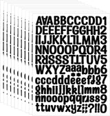 1260 Pieces 10 Sheets A4 Vinyl Letter Sticker, Self Adhesive Letters Numbers Mailbox Numbers Sticker for Signs, Window, Mailbox, Door (Black,1 Inch)