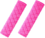 2 PCS Car Seat Straps Shoulder Pads Soft Auto Seat Belt Cover Universal Safety Strap Cover Helps Protect Your Neck and Shoulders from Seat Belt Friction (Rose Red)